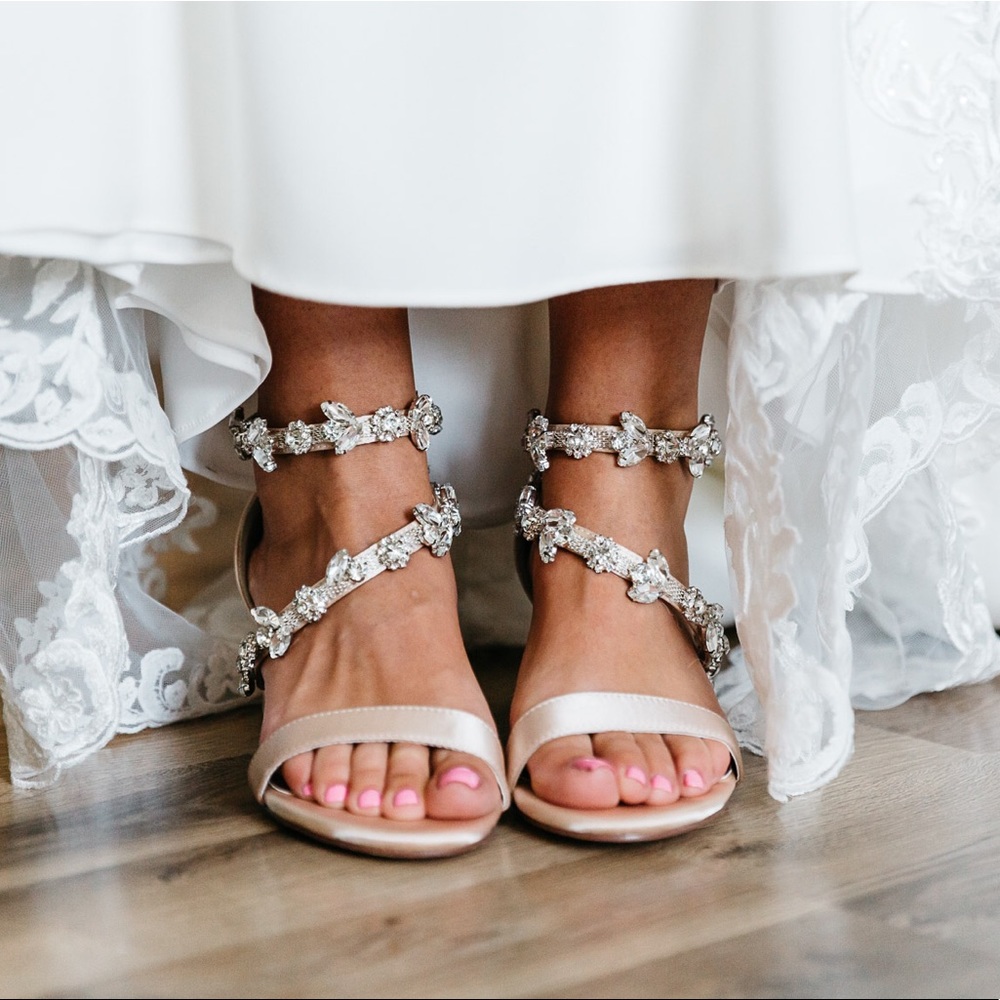 Prom or wedding heels - worn once - soooo beautiful- perfect for brides